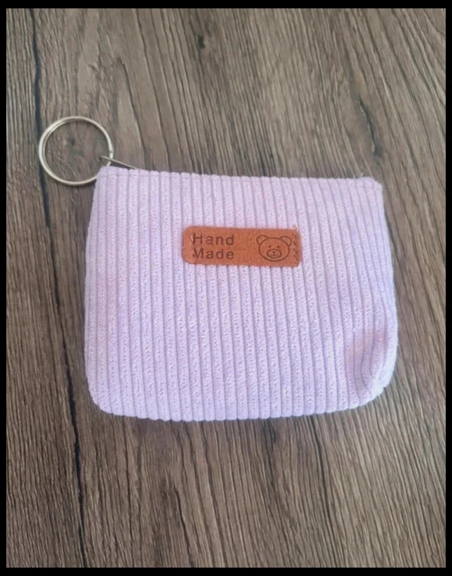 Wallet with rose ribbed velvet keyring – photo 2